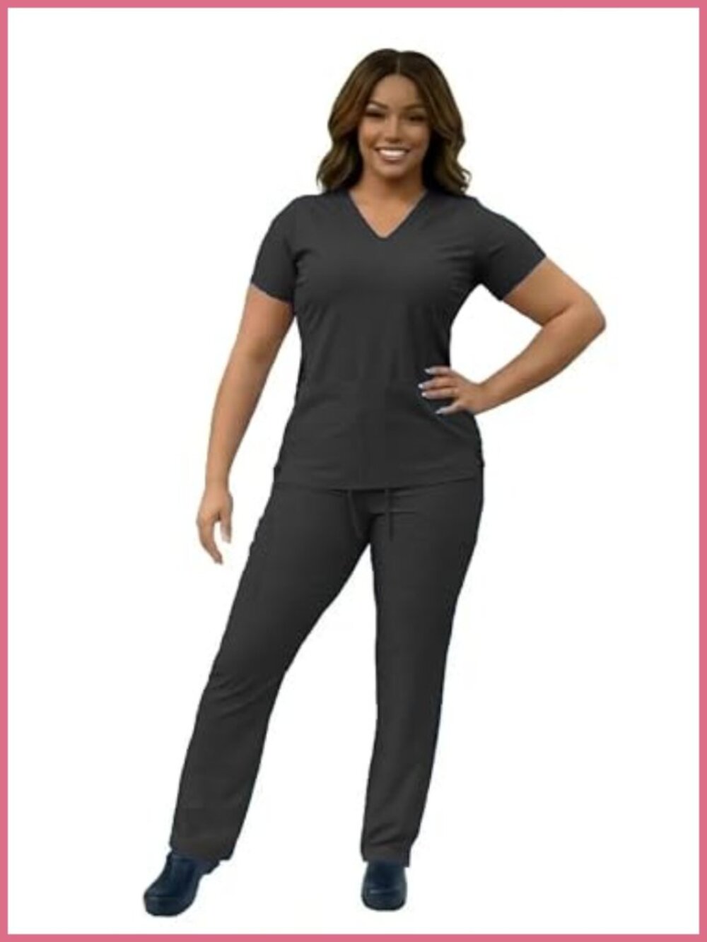 Yogaflex Scrub Set Medical Uniform Modern Fit V-Neck Top & 5-Pocket Pants